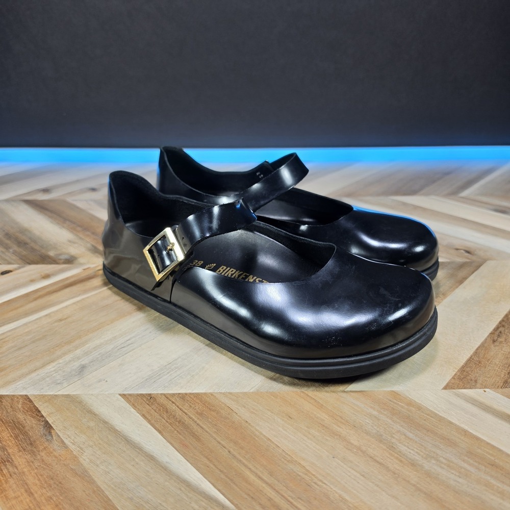 Birkenstock Mantova Black Leather Mary Jane Women's 7 EU38 Buckle Comfort Shoes